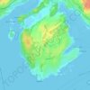 Mapa topográfico Hardanger, altitud, relieve