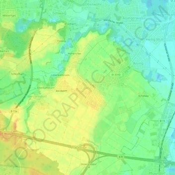 Mapa topográfico Pang, altitud, relieve