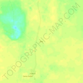 Mapa topográfico Chic, altitud, relieve