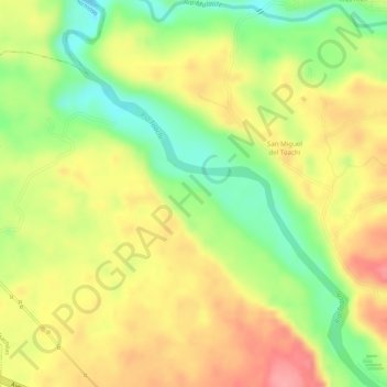 Mapa topográfico Río Toachi, altitud, relieve