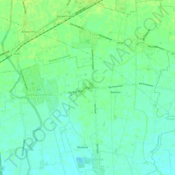 Mapa topográfico Crosara, altitud, relieve