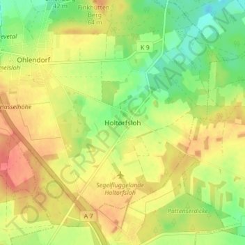 Mapa topográfico Holtorfsloh, altitud, relieve