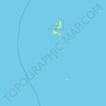 Mapa topográfico Gun Cay, altitud, relieve