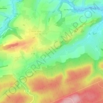 Mapa topográfico Hautary, altitud, relieve