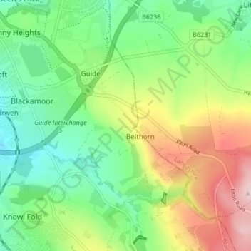 Mapa topográfico Rann, altitud, relieve
