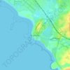 Mapa topográfico Rhosneigr, altitud, relieve