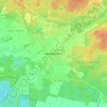 Mapa topográfico Meißendorf, altitud, relieve