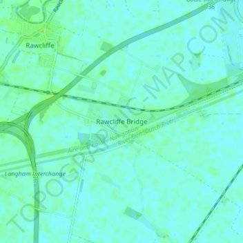 Mapa topográfico Rawcliffe Bridge, altitud, relieve