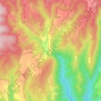 Mapa topográfico Prodo, altitud, relieve