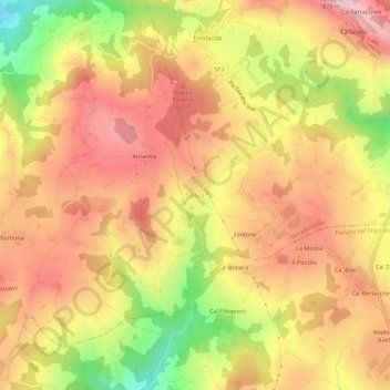 Mapa topográfico Selva, altitud, relieve