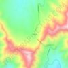 Mapa topográfico Las Astas, altitud, relieve