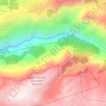 Mapa topográfico Aabri, altitud, relieve