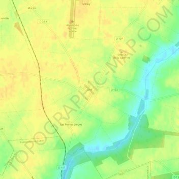 Mapa topográfico Ohé, altitud, relieve