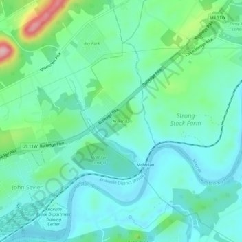 Mapa topográfico Arminda, altitud, relieve