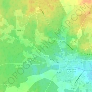 Mapa topográfico Marcillanet, altitud, relieve