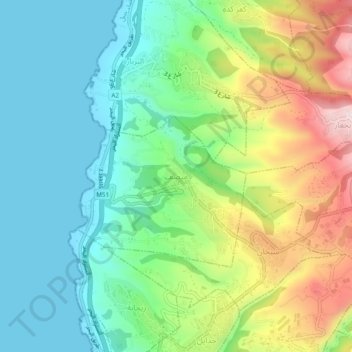 Mapa topográfico Monsef, altitud, relieve