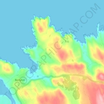 Mapa topográfico Farr, altitud, relieve