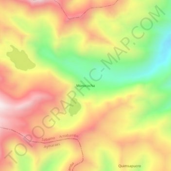 Mapa topográfico Morococha, altitud, relieve