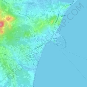 Mapa topográfico Cap-aux-Meules, altitud, relieve