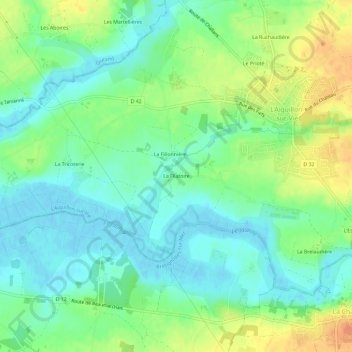 Mapa topográfico La Filatoire, altitud, relieve