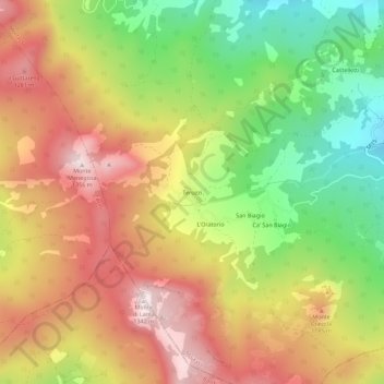 Mapa topográfico Teruzzi, altitud, relieve