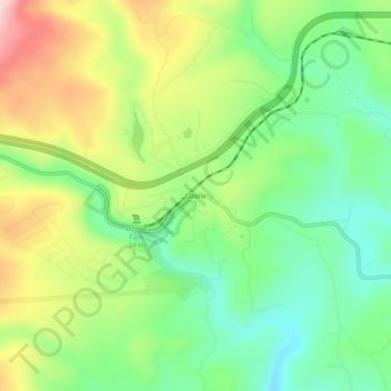 Mapa topográfico Ozone, altitud, relieve