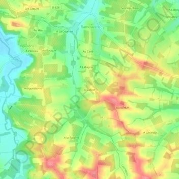 Mapa topográfico A Callion, altitud, relieve