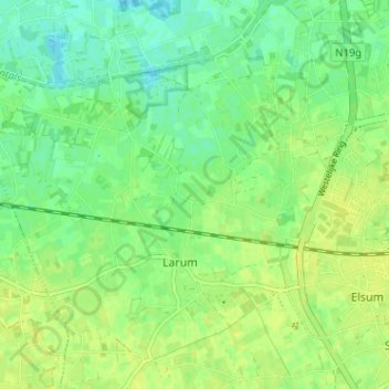 Mapa topográfico Rauwelkoven, altitud, relieve
