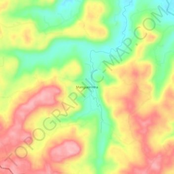 Mapa topográfico Mangueirinha, altitud, relieve