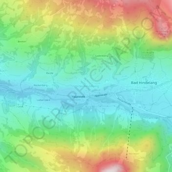 Mapa topográfico Vorderhindelang, altitud, relieve