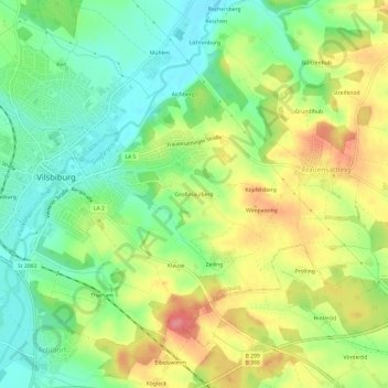 Mapa topográfico Großmaulberg, altitud, relieve