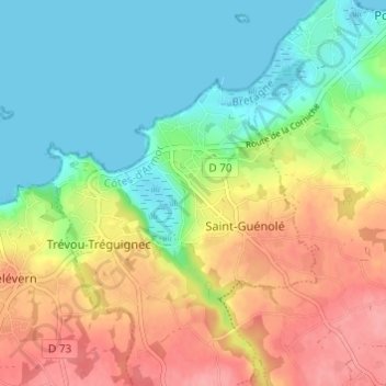 Mapa topográfico Bel Air, altitud, relieve