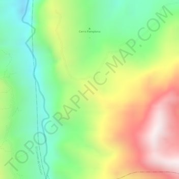 Mapa topográfico Pamplona, altitud, relieve