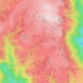 Mapa topográfico Le Bec, altitud, relieve