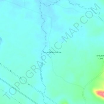 Mapa topográfico Cova da Mandioca, altitud, relieve