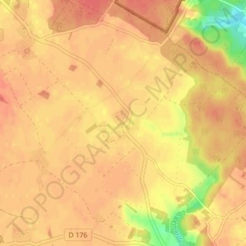 Mapa topográfico La Hunière, altitud, relieve