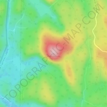 Mapa topográfico Mont Bondy, altitud, relieve