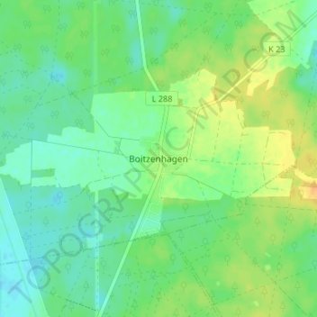Mapa topográfico Boitzenhagen, altitud, relieve