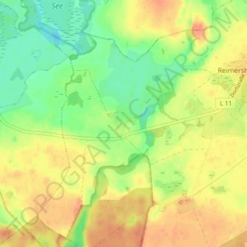 Mapa topográfico Suckwitz, altitud, relieve