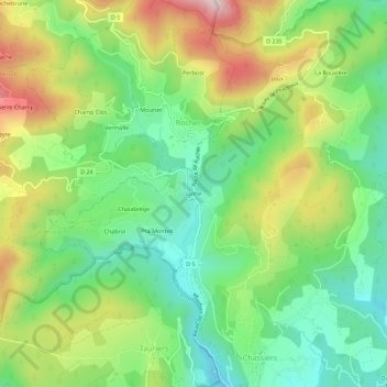 Mapa topográfico Luthe, altitud, relieve