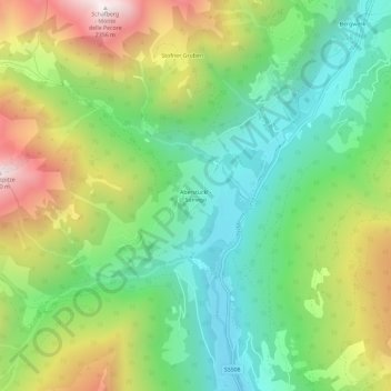 Mapa topográfico Sonvigo, altitud, relieve
