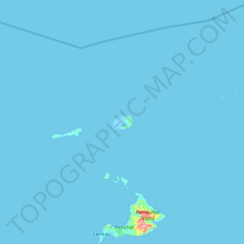 Mapa topográfico Tong Island, altitud, relieve
