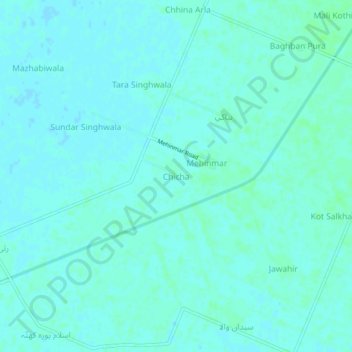 Mapa topográfico Chicha, altitud, relieve