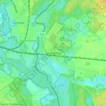 Mapa topográfico Herrnburg, altitud, relieve