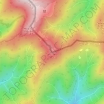Mapa topográfico Orło / Orol, altitud, relieve