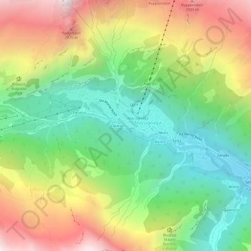 Mapa topográfico Ripa, altitud, relieve