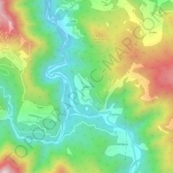 Mapa topográfico Losso, altitud, relieve