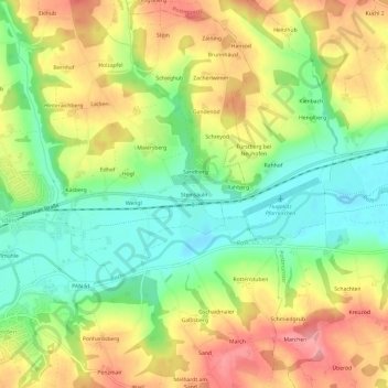 Mapa topográfico Steinsäuln, altitud, relieve