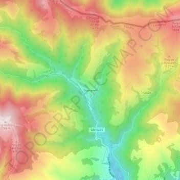 Mapa topográfico Espinavell, altitud, relieve