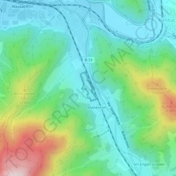 Mapa topográfico Vogtsbauernhof, altitud, relieve